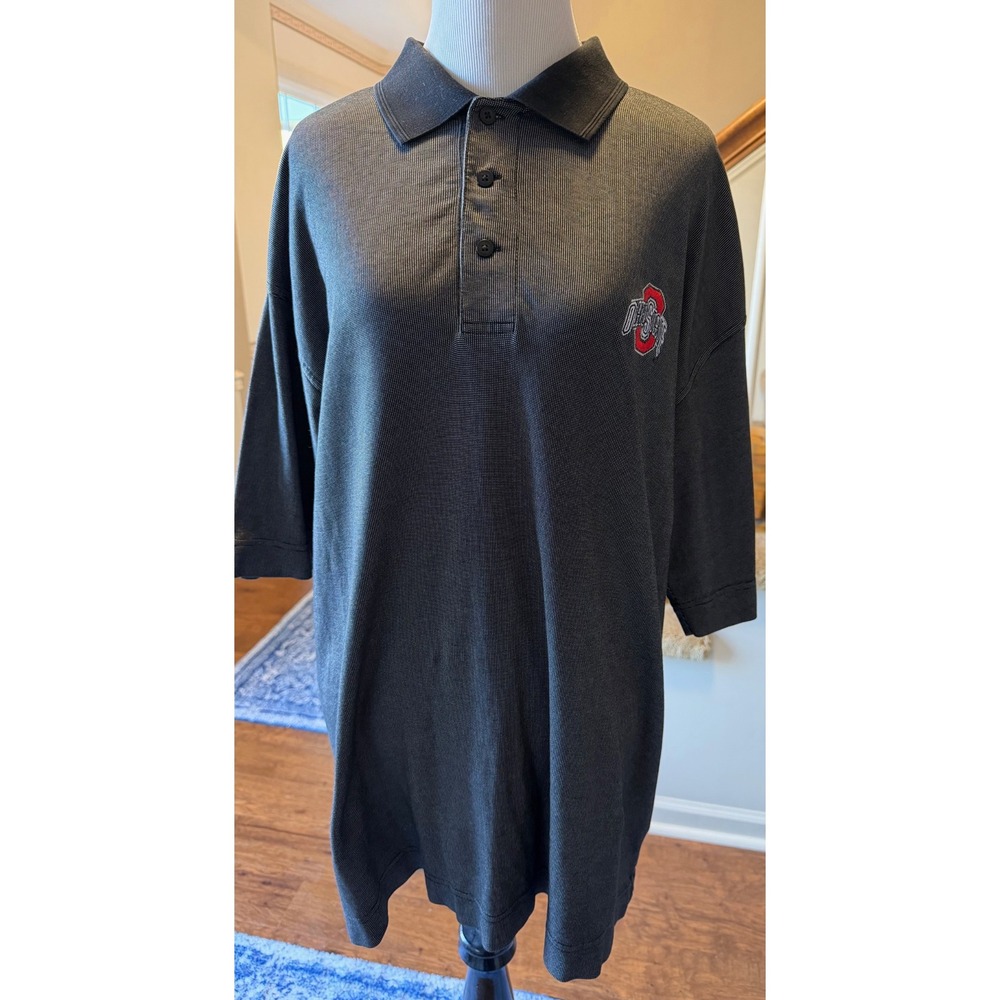 Cutter & Buck Ohio State Buckeyes Men Large Gray CB DryTec Polo Shirt NCAA